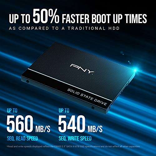 PNY CS900 Internal SSD SATA III, 2.5 Inch, 2TB, Read speed up to 550MB/s - £74.04 Sold & Dispatched by Amazon US @ Amazon