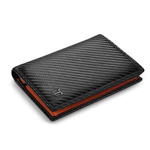 Mens RFID Blocking Carbon Fibre Leather Mens Wallet with 11 Credit Card Holders - £7.99 - Sold by GEERUO TRADING CO / FBA