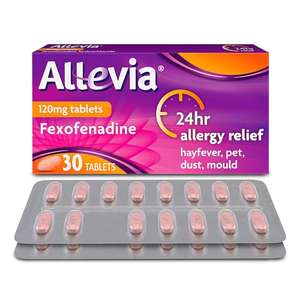 Allevia 30 x Hayfever Allergy Tablets, Prescription Strength 120mg Fexofenadine £5.80 S&S
