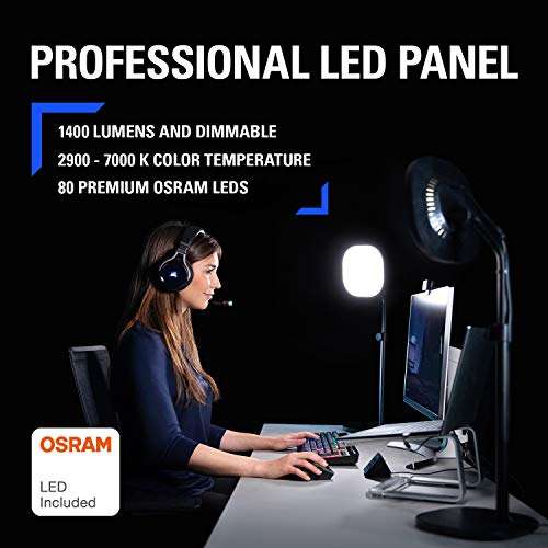 Elgato Key Light Air - Professional 1400 lumens Desk Light for Streaming, Broadcasting