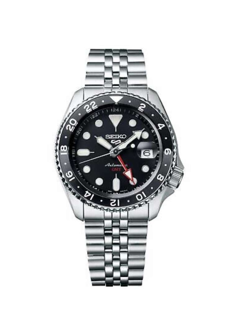 Seiko 5 Sports GMT Automatic Black Dial Bracelet Mens Watch £ with  code @ watchnationshopltd eBay | hotukdeals