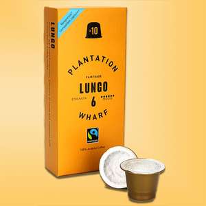 100x Plantation Wharf Lungo Strength 6 Nespresso Compatible Capsule Pods - £3.99 + £1 delivery @ Yankee Bundles