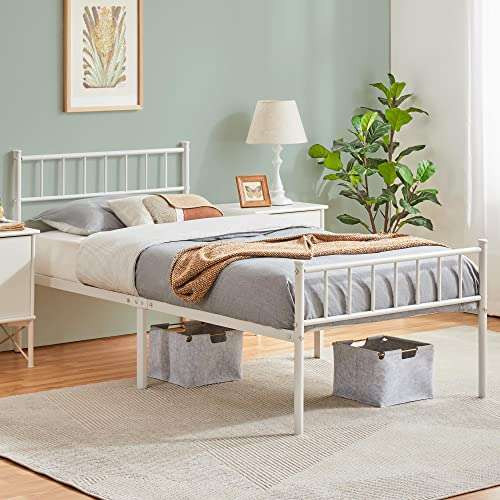 Yaheetech 3ft Single Bed Frame Solid Metal Bed Frame Modern Style with Headboard White £39.91 / Black £40.08 W/Voucher @ Yaheetech / Amazon