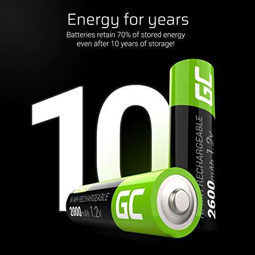 Green Cell 2600 mAh 1.2 V 4 Pieces Pre-Charged Ni-MH Rechargeable AA Batteries (Used/Very Good) - £4.20 @ Amazon Warehouse
