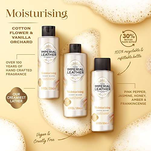 Imperial Leather Moisturising Shower Gel - Cotton Flower & Vanilla Orchid Fragrance (4 x 500ml) - £2.62 / £2.49 subscribe & save @ Amazon
