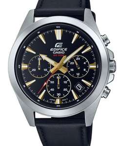 Men's Casio Edifice Chronograph Leather Strap Watch EFV-630L-1AV
