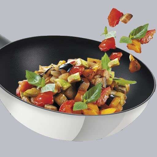Tefal 28cm Comfort Max Stainless Steel Non-stick Wok, Silver