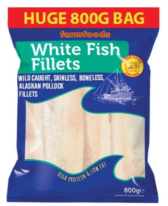 800g Farmfoods Wild Caught White Fish Fillets
