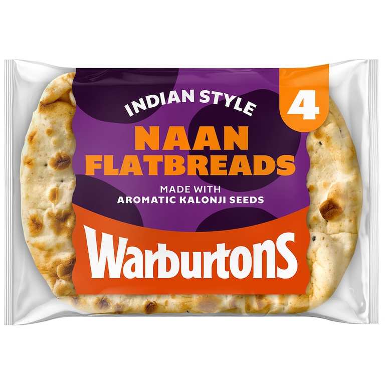 Warburtons 4 Naan Flatbreads - Clubcard Price