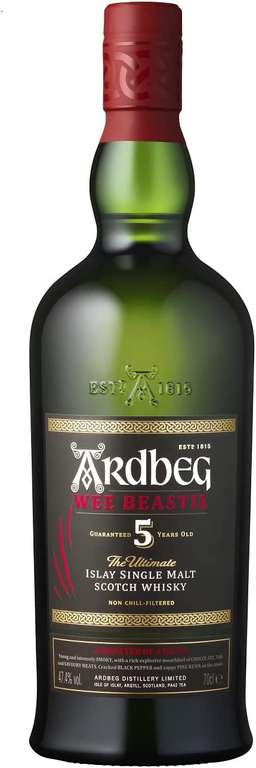 Ardbeg Wee Beastie Peated Islay Single Malt Whisky £33 (after discount at checkout) @ Amazon