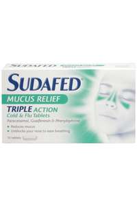 Sudafed - Mucus Relief - 16 Tablets - Colne
