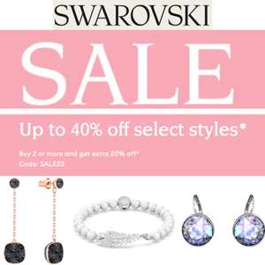 Sale - Up to 40% Off + Extra 20% Off With Code When You Purchase Two Products + Free Shipping Over £60 - @ Swarovski