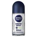 NIVEA MEN Sensitive Protect Alcohol Free Antiperspirant Deodorant Pack of 6 x 50ml - £5.76 @ Amazon