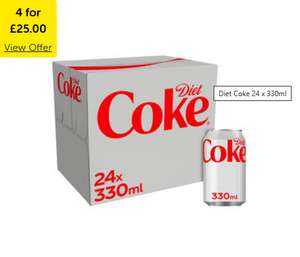 4 x 24 330ml Cans of Diet Coke, Coke Zero, Coke Zero Cherry, Dr Pepper, Various Fanta, Sprite - £25 @ Iceland (£6 off £45 for new BLC also)