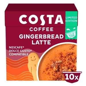 Costa Coffee Barista Creations Gingerbread Latte Dolce Gusto Pods 10 x 16g (160g) - £1 Cashback via Shopmium