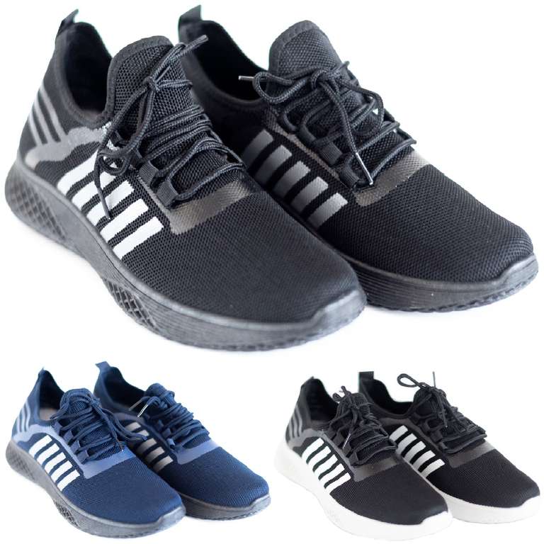 Mens Flat Lightweight Walking Running Sport Lace up Gym Sneakers Trainers Shoes Sold by Eyesontoes