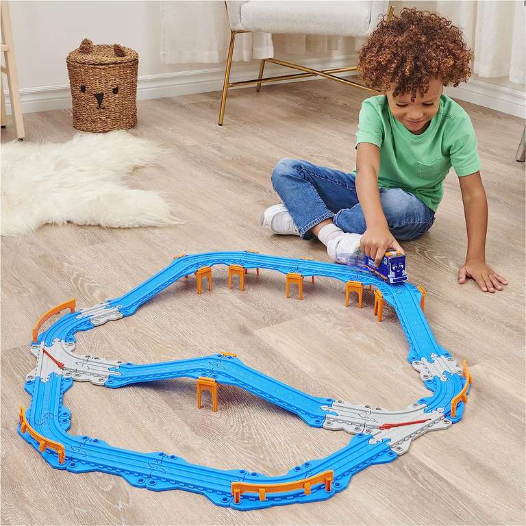 Mighty Express, 32-Piece Train Track Pack with Exclusive Mechanic Milo Toy Train, Kids’ Toys for Ages 3 and up