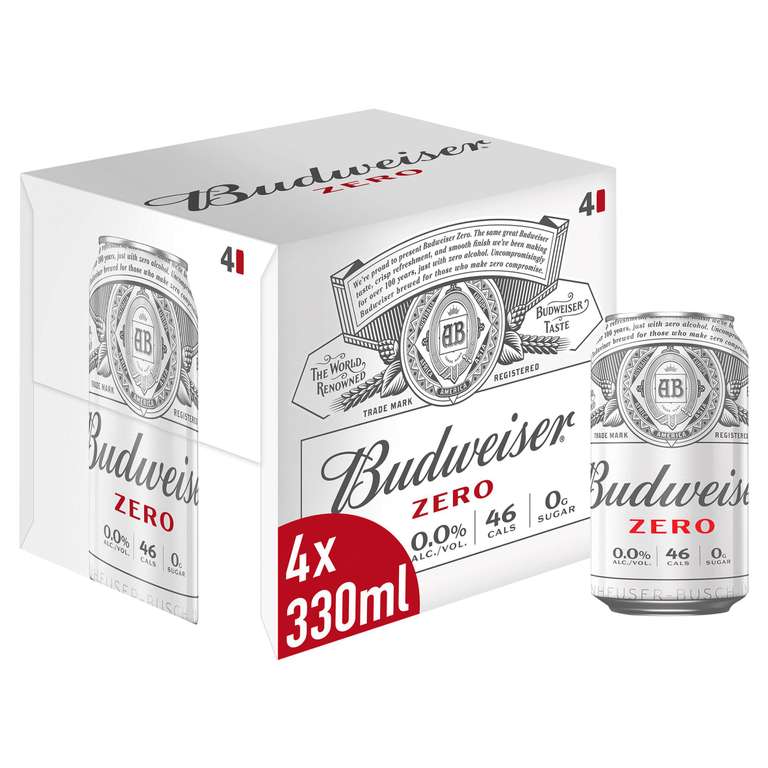 Budweiser Zero 4x0.33l cans £1.49 @ Home Bargains St Helens
