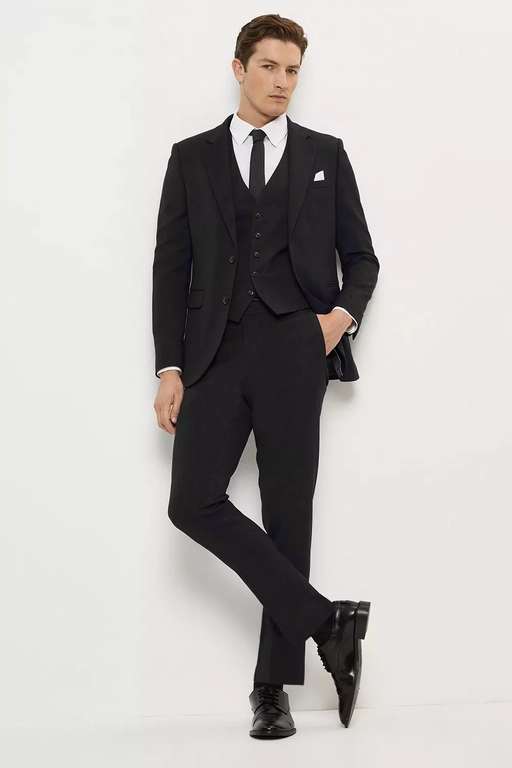 50% Off Slim Fit Black Essential Two-Piece Suit + Extra 10% Off With Code £40.05 + £3.99 Delivery @ Burton