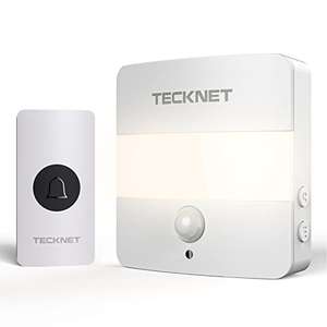 TECKNET Plug in Door Bell with Motion Sensor LED Night Light, 400M Range Wireless - £7.79 With Voucher @ Tecknet / Amazon