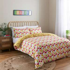 Elements Sten Yellow Duvet Cover and Pillowcase Set Single £7, Double £8.40, Kingsize £9.80 Plus Free Click and Collect