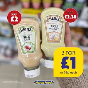 2 For £1 - Heinz Taco Sauce/ Aioli Sauce 230g Bottles