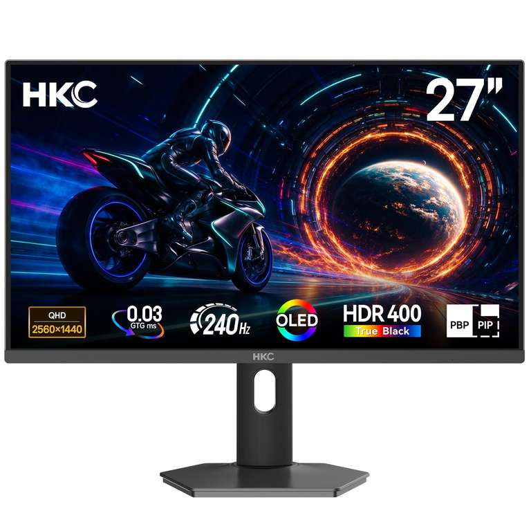 HKC 27 inch QHD Gaming Monitor 240Hz QD-OLED 0.03ms GTG HDR400 £204 ...