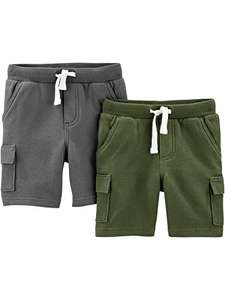Simple Joys by Carter's - Toddlers Knit Shorts, Pack of 2 Olive & Grey (To fit 12 Months)