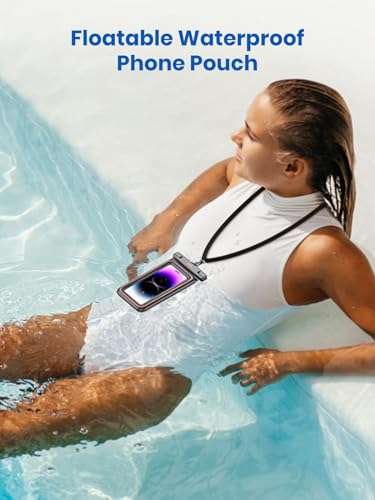 TOPK Waterproof Phone Pouch 2-Pack IPX8 Floating Waterproof Phone Case Dry Bag with voucher - by TOPK direct / FBA