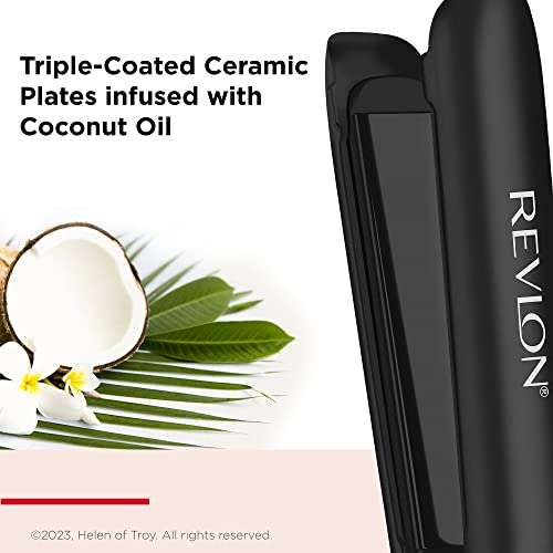 Revlon Smoothstay coconut oil-infused hair straightener temperature up to 235°C