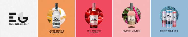All Edinburgh Gin Fruit Gin Liqueurs (50cl bottles) - 8 different flavours, £11 each @ Amazon
