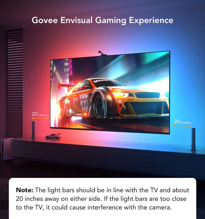 Govee Envisual WiFi RGBIC LED Lights, DreamView T1 Pro Smart LED TV Backlights for 55-65 inch screens Sold by Govee UK FBA