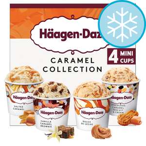 Haagen-Dazs Caramel Mini Cups 4 X 95Ml / Haagen-Dazs Vanilla Ice Cream Collection Mini Cups 4X95ml £2.95 Each (Clubcard Price) @ Tesco