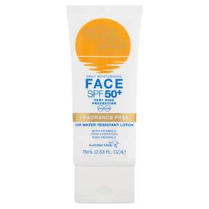 Bondi Sands SPF50+ Fragrance Free Facial Sunscreen Lotion 75ml