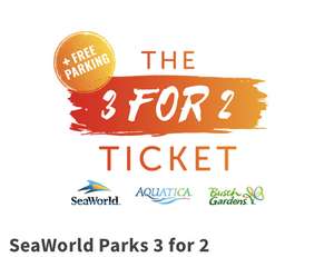 SeaWorld, Aquatica & Busch Gardens 3 for 2 14 day ticket free parking £128 adult £124 child with code @ Picniq Tickets