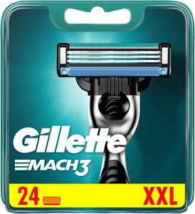 Gillette Mach3 Razor Blades Men, Pack of 24 Razor Blade Refills, Stronger Than Steel Blades, Enhanced Lubrastrip - £26.50 @ amazon