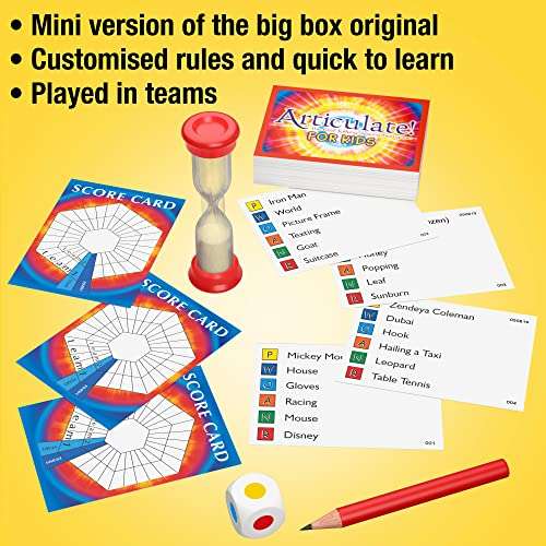 Drumond Park Articulate for Kids Mini Board Game, Travel Games for Kids, Compact Version of the Fast Talking Description Game