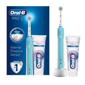 Oral-B Pro 1 Electric Toothbrush with Pressure Sensor & Sensitivity & Gum Calm Toothpaste £24.99 @ Amazon