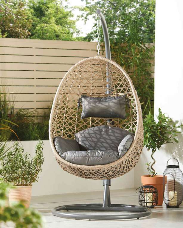 Gardenline Small Hanging Egg Chair without cover £189.99 / £199.99 with cover + £9.95 Delivery @ Aldi