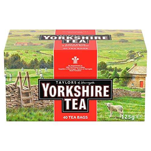 Yorkshire Tea, 40 Tea Bags (Pack of 5, Total 200 Teabags) - or £4.50 With S&S