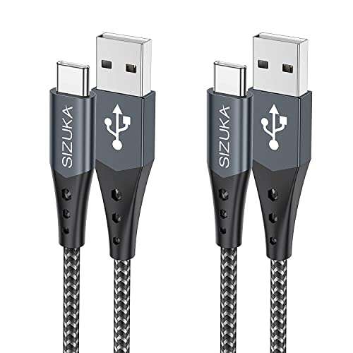 SIZUKA USB C Charger Cable, 3.1A USB C Cable [0.5M/1.7FT 2Pack] Fast Charging Cable Nylon Type C for Samsung - Sold by Anli Technology