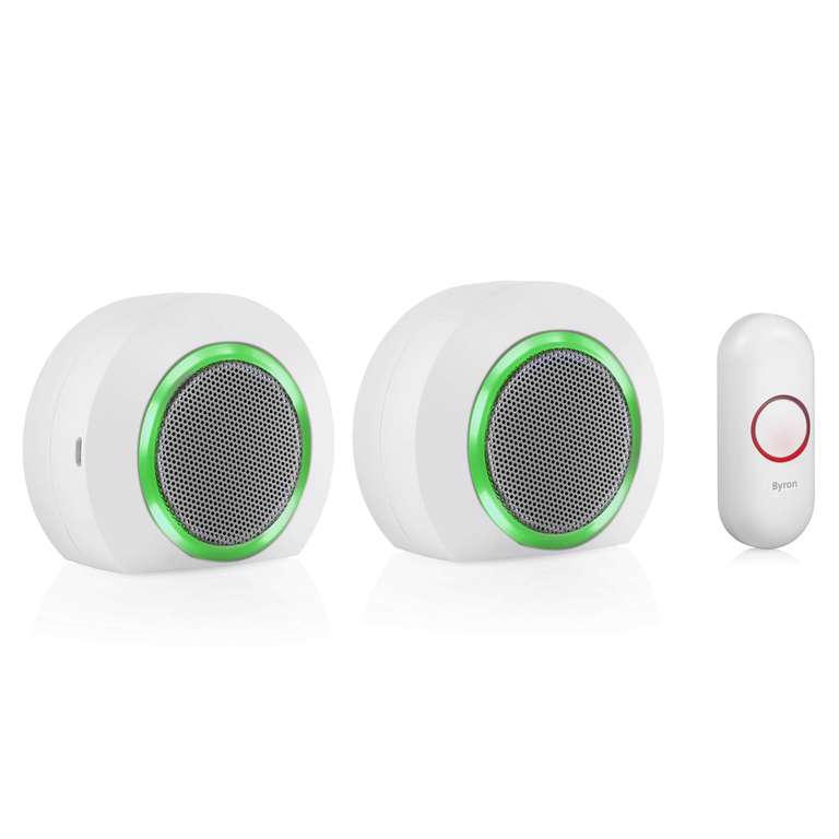 Byron DBY-23524 175m Wireless Doorbell - Pack of 2 Free C&C