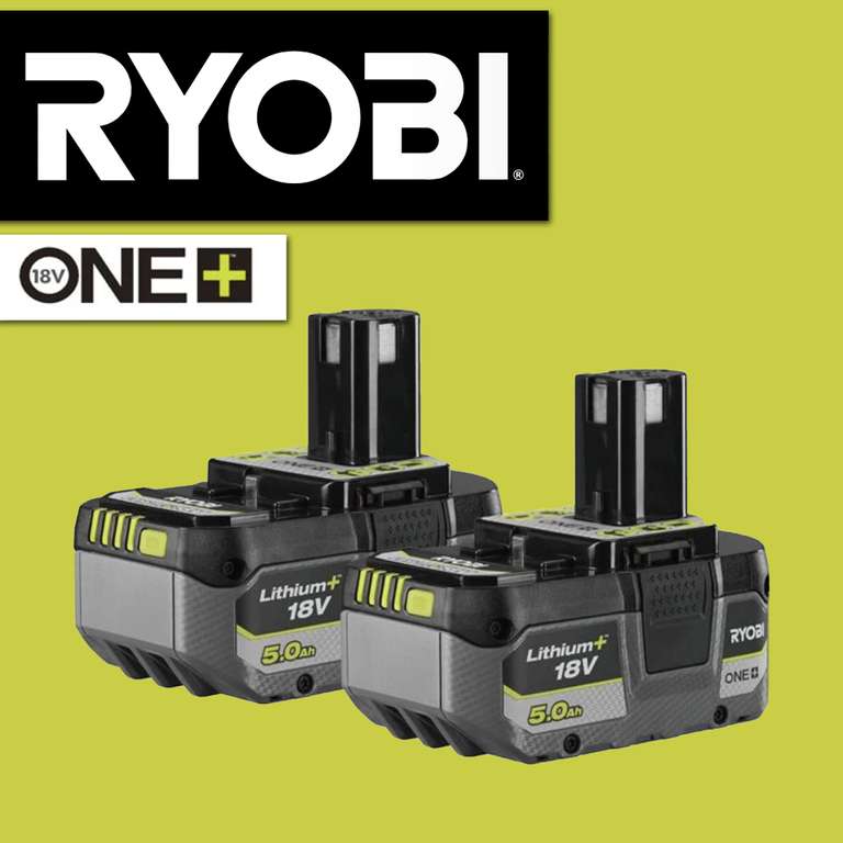 Twin Pack - Ryobi 18V ONE+ Lithium+ 5.0Ah Battery