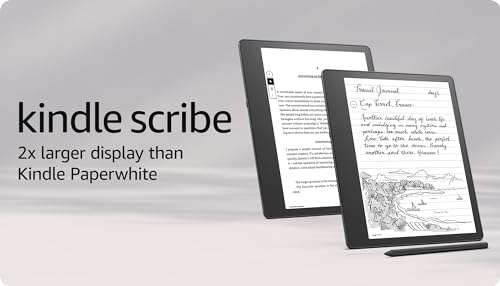 Kindle Scribe (64 GB), Kindle and digital notebook,with a 10.2" 300 ppi Paperwhite display, includes Premium Pen + Kindle Unlimited