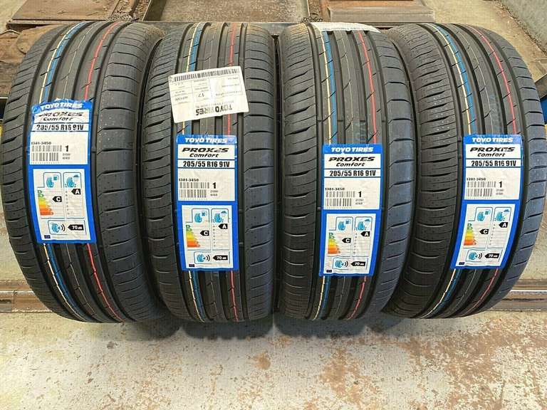 4 x TOYO Proxes Comfort Amazing C - A Rated 205/55 16 91V Quality tyres - with code (UK Mainland) - sold by ityres.com