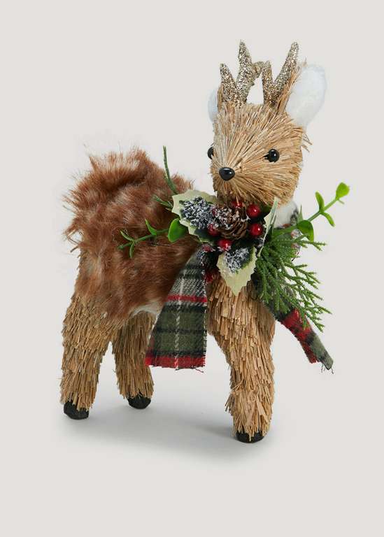 Small Deer Straw Christmas Decoration (19cm x 13cm x 8cm) £3.60 with code + Free Collection @ Matalan