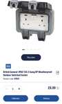 British General IP66 13A 2-GANG DP Weatherproof Outdoor Switched Socket £8.99 Free Click and Collect at Screwfix