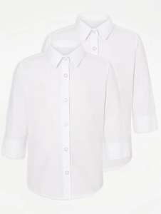 Girls White 3/4 Sleeve School Shirt 2 Pack - 3 to 4 or 4-5 years + Free Collection (94p with Asda rewards)