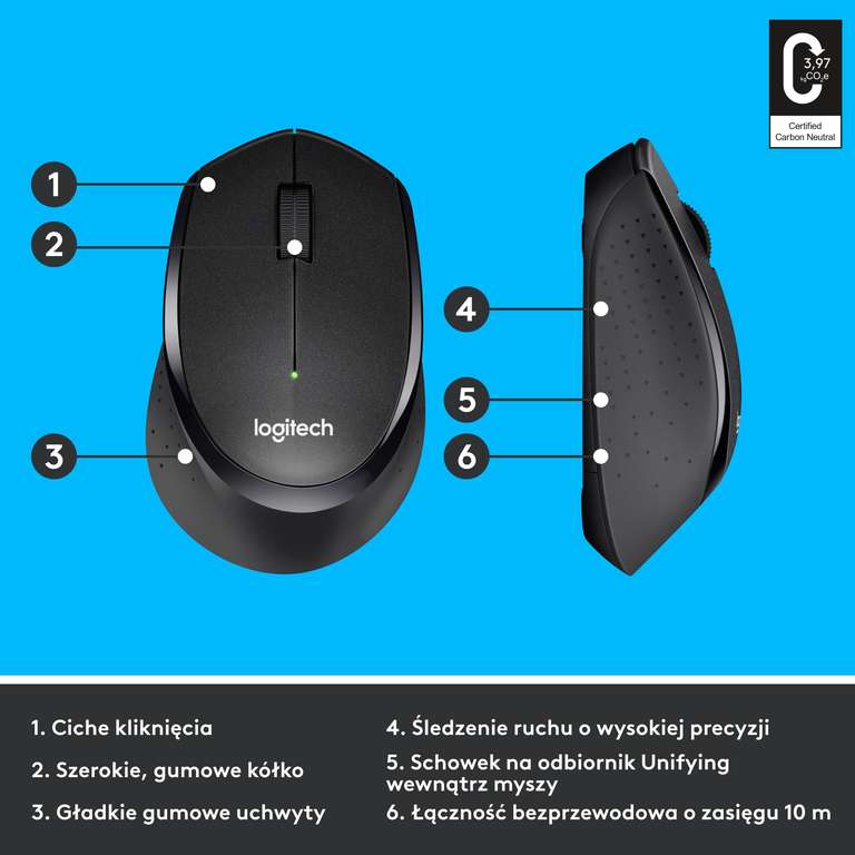 Logitech M330 SILENT PLUS Wireless Mouse, 2.4GHz with USB Nano Receiver