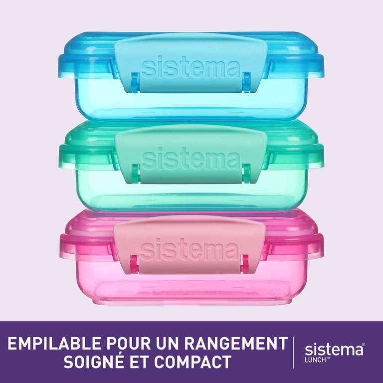 Sistema Lunch Food Storage Containers | 200 ml | Small Snack Pots | BPA-Free Plastic | Assorted Colours | 3 Pack